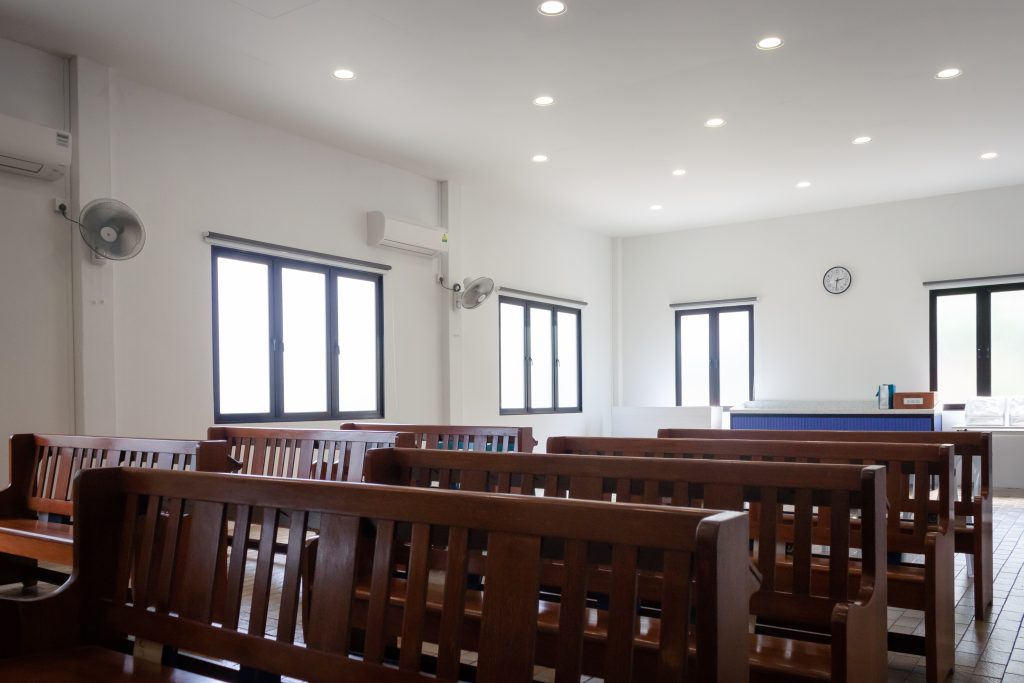 Acoustic panels for church improving clarity during sermons and group discussions