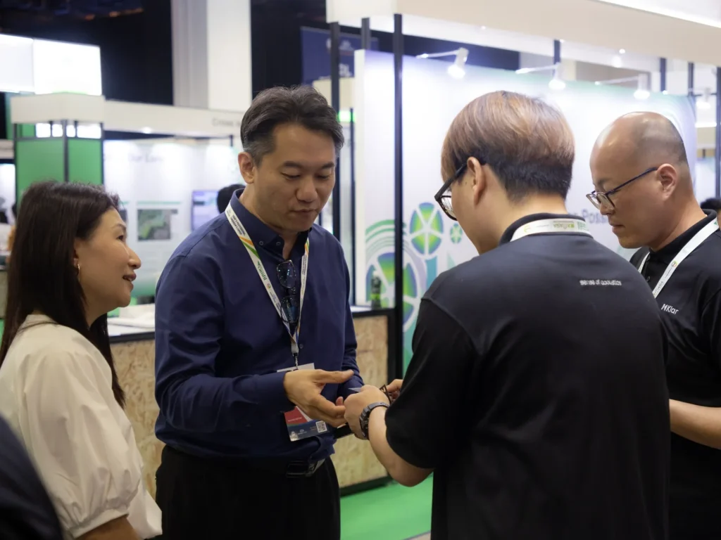 Klar™ team connecting with industry professionals at the Klar booth during BEX Asia 2025, Marina Bay Sands